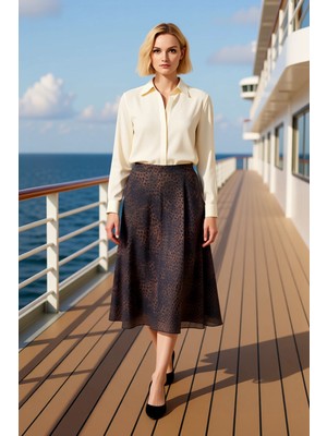 Benerly Kadın Midi Etek Normal Bel Beli Lastikli Kalıp Fonksiyonel Dayanıklı Kaliteli Konforlu Şık