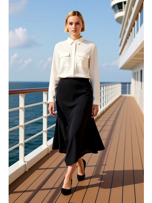 Benerly Kadın Asimetrik Kalıp Düşük Bel Maxi Boy Dokuma Etek %100 Viskoz Fonksiyonel Dayanıklı Şık