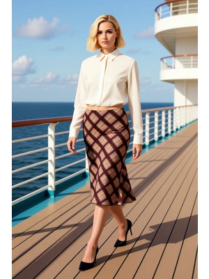 Benerly Kadın Kalem Kalıp Yüksek Bel Midi Etek Fonksiyonel Dayanıklı Kaliteli Konforlu Estetik Şık