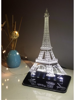 Empressco 3D Eyfel Kulesi Gece Lambası, Renkli, Dekoratif ve Şık Tasarım