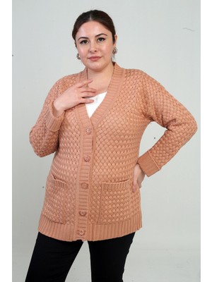 By Saygı Kadın Sepet Örgü Model Cepli Tunik Hırka