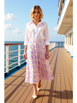 Benerly Kadın Maxi Boy Piliseli Etek Yüksek Bel Fermuarlı Kemerli Fonksiyonel Dayanıklı Kaliteli Şık