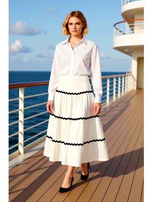 Benerly Kadın Maxi Etek Normal Bel Kloş Kalıp Bürümcük Kumaş Fonksiyonel Dayanıklı Kaliteli Modern