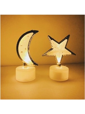 Empressco Ay Şeklinde Pilli Mum, Şık Dekoratif Aksesuar, Güzel ve Dikkat Çekici Tasarım