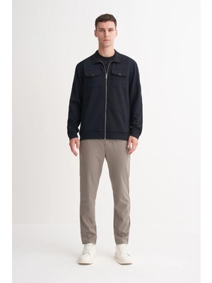 Cazador Premium Interlok Modal Kumaş Polo Yaka Regular Fit Sweat Hırka