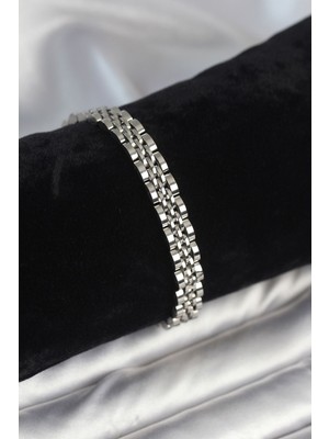 Vice Avm 316L Çelik 7 mm Kalınlıkta Gümüş Renkli Erkek Bileklik EB-53-vice/(1395) 3401