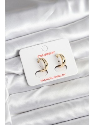 Vice Avm 14K Gold Renk Kaplama CM Kadın Küpe