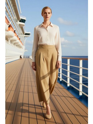 Benerly Kadın A Line Kalıp Dokuma Maxi Etek Pileli Yırtmaçlı Fonksiyonel Dayanıklı Kaliteli Modern