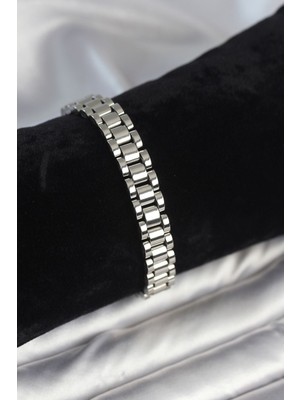 Vice Avm 316L Çelik Gümüş Renk 9 mm Kalınlık Erkek Bileklik EB-53-vice/(1395) 3404