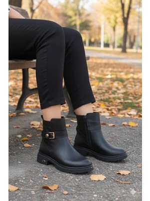 Fort 222450 Ventes Rahat Sıcak Astar Kaymaz Taban Fermuarlı Kadın Bot