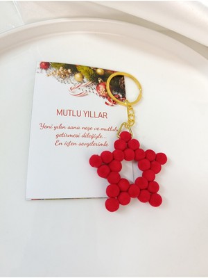 Minik Adımlar 10 Adet Yılbaşı Anahtarlık Yeniyıl Hediyesi Tek Tek Kartlı Jelatinli