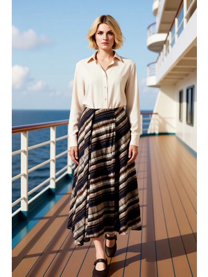 Benerly Kadın Asimetrik Yırtmaçlı Maxi Etek %100 Viskoz Fonksiyonel Dayanıklı Kaliteli Konforlu Şık