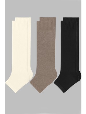 Cotenconcept 3 Çift Burunsuz Basic Pamuk İçerikli Yoga Tozluk