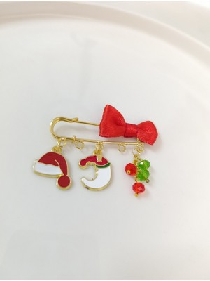 Minik Adımlar Yılbaşı Temalı Yaka Iğnesi Yeniyıl Broş Yılbaşı Hediyesi