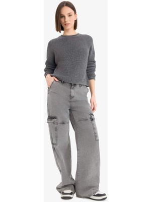 Defacto Kadın  Kazak L2567AZ/AR61 Anthra Melange