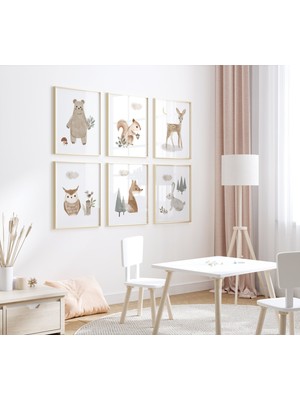 Ninastore Orman Hayvanları Kreş Baskıları: Bohem Dekor