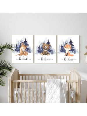 Ninastore Orman Hayvanları Kreş Baskı Seti: Cinsiyet Nötr Dekor