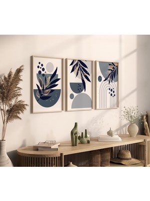 Ninastore Boho Soyut Çocuk Odası Baskısı: Lacivert Gökkuşağı Duvar Dekoru