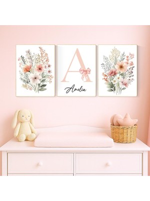 Ninastore Pembe Kır Çiçeği Desenli Çocuk Odası: Bohem Botanik Dekor