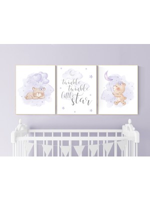 Ninastore Mor Ayı Çocuk Odası Desenleri: Lavanta Leylak Kız Çocuk Odası Dekoru