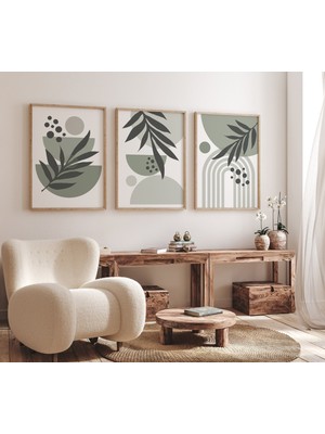 Ninastore Boho Soyut Çocuk Odası Baskısı: Adaçayı Yeşili Gökkuşağı Duvar Dekoru
