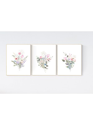 Ninastore Kır Çiçeği Fidanlık Baskısı: Bohem Çiçekli Suluboya Duvar Sanatı