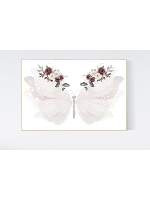 Ninastore Kelebek Çiçekli Çocuk Odası Deseni: Bej Bohem Dekoru