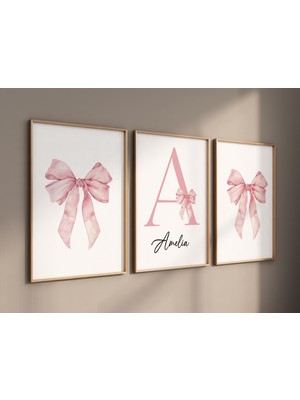 Ninastore Pembe Fiyonklu Çocuk Odası Baskısı: Suluboya Fiyonklu Duvar Sanatı