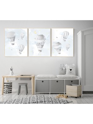 Ninastore Sıcak Hava Balonu Bebek Odası Baskısı: Cinsiyet Ayrımı Olmayan Bebek Odası Dekoru