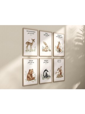 Ninastore Orman Hayvanları Kreş Baskıları: Cinsiyetsiz Orman Dekoru