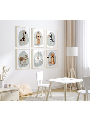 Ninastore Safari Hayvanlı Kreş Baskıları: Bohem Orman Dekoru