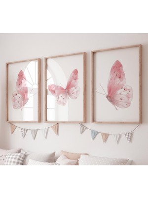 Ninastore Suluboya Kelebek Kreş Sanat Seti: Pembe Bohem Baskılar