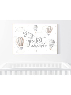 Ninastore Sıcak Hava Balonu Kreş Baskısı: Nötr Macera Dekoru