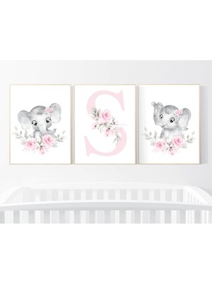 Ninastore Fil Çiçekli Bebek Odası Dekorasyonu: Bohem Kız Bebek Odası Desenleri