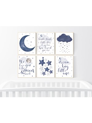 Ninastore Lacivert Ay ve Yıldızlı Çocuk Odası Desenleri: Erkek Çocuk Odası Dekoru