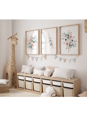 Ninastore Çiçekli Bebek Odası Desenleri: Allık Pembesi Boho Dekoru