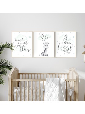 Ninastore Nane Zürafa Kreş Dekoru: Parıldayan Yıldız Baskıları