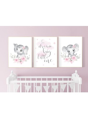 Ninastore Fil Çiçekli Bebek Odası Deseni: Bohem Kız Bebek Odası Dekoru