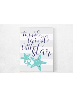 Ninastore Denizci Çocuk Odası Sanat Baskısı: Teal Deniz Yıldızı Dekoru