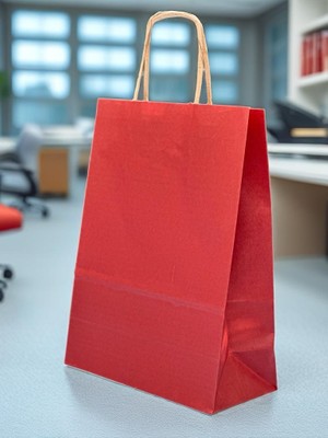 Orbak Kağıtçılık Bordo Renkli Kraft Kağıt Çanta 18X8X24 cm – 1 Adet | Hediye Poşeti & Hediye Paketi