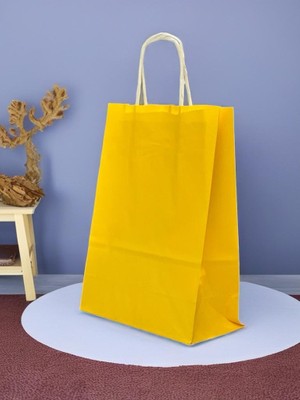 Orbak Kağıtçılık Sarı Renkli Kraft Kağıt Çanta 18X8X24 cm – 1 Adet | Hediye Poşeti & Hediye Paketi