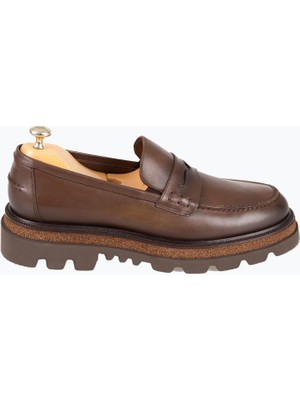 HC MEN CLASSIC Erkek Loafer Ayakkabı Deri Yüksek Eva Taban Kahverengi