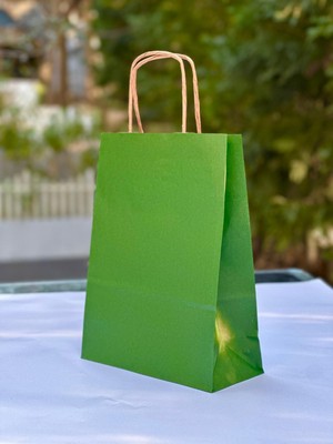 Orbak Kağıtçılık Haki Yeşili Renkli Kraft Kağıt Çanta 18X8X24 cm – 1 Adet | Hediye Poşeti & Hediye Paketi