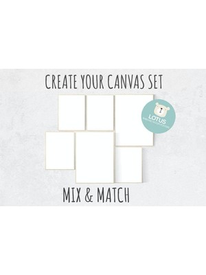 Ninastore Özel Kanvas Bebek Odası Dekoru: Karıştır ve Eşleştir Baskılar, 6'lı Set