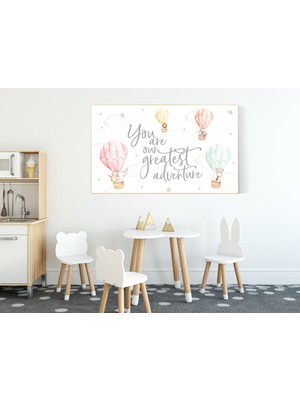 Ninastore Safari Hayvanları Sıcak Hava Balonu Kreş Baskısı: Cinsiyet Nötr Dekor