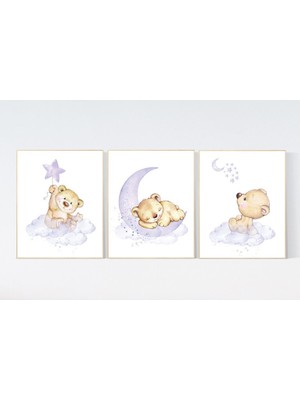 Ninastore Teddy Bear Bebek Odası Desenleri: Mor Leylak Bebek Odası Dekoru