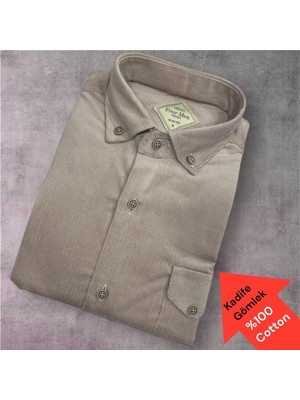 Eren Style Kadife %100 Cotton Pamuklu Uzun Kollu Terletmeyen Gömlek (Slim Fit Kalıp)