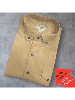 Eren Style Kadife %100 Cotton Pamuklu Uzun Kollu Terletmeyen Gömlek (Slim Fit Kalıp)
