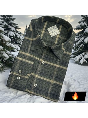 Eren Style Klasik %100 Cotton Uzun Kollu Terletmeyen Kışlık Flanel Gömlek (Regular Kalıp)