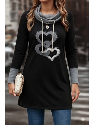 Buğrahayalin Kadın Uzun Kollu Balıkçı Yaka Bağcıklı Iki Iplik Elbise